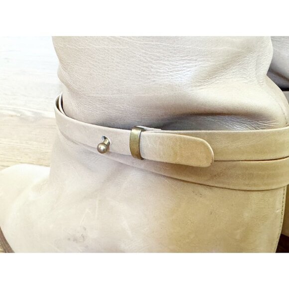 Joan & David Couture Narrow Leather Pull On Tan Boots sz(7) - Picture 5 of 8